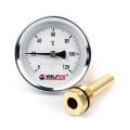 Термометр биметаллический Valfex 63 мм, 1/2,  120°С с погружной гильзой