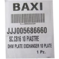 Теплообменник вторичный пластинчатый Baxi 10 пластин 5686660
