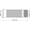Гофра для унитаза AlcaPlast A97, L 240-600 D110
