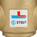 Смесительный клапан Stout G 1 1/4 НР 60°С для твердотопливных котлов