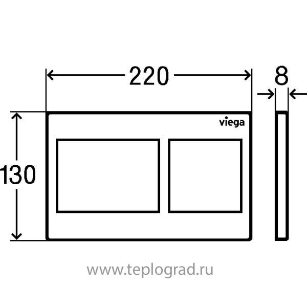 Кнопка смыва Viega Prevista Visign for Style 21 8611.1 для смывных бачков, пластик, альпийский белый