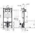 Инсталляция для подвесного унитаза AlcaPlast с черной кнопкой M578 и шумоизоляцией