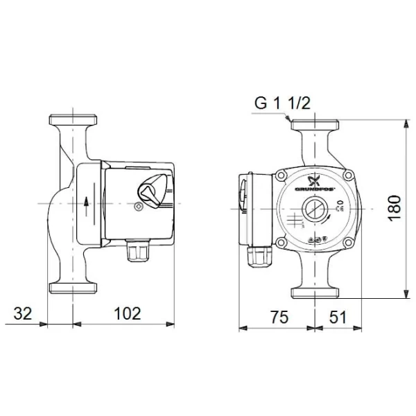 Циркуляционный насос Grundfos UPS 25-40 180 96281375