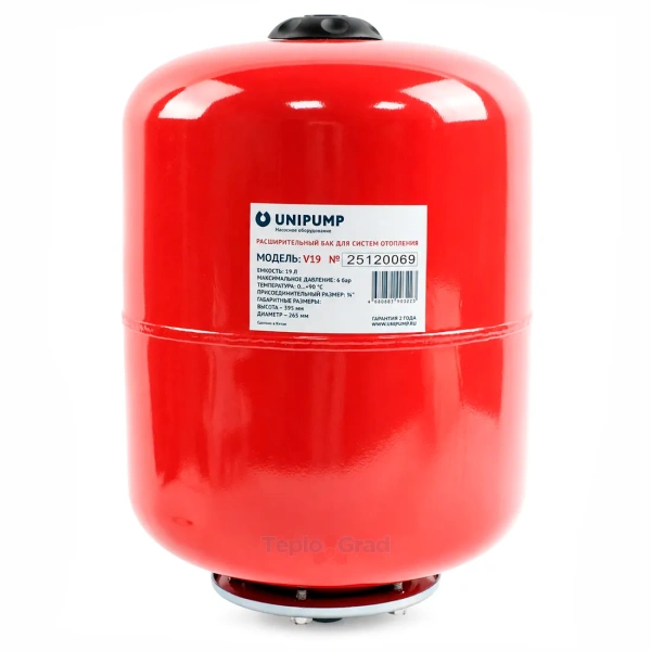 Расширительный бак Unipump 19 л для систем отопления