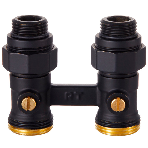 Узел нижнего подключения Royal Thermo прямой 1/2x3/4, черный