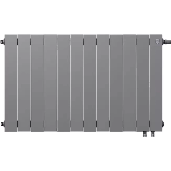 Биметаллический радиатор Royal Thermo PianoForte 500 Silver Satin VDR80 12 секций с нижним подключением