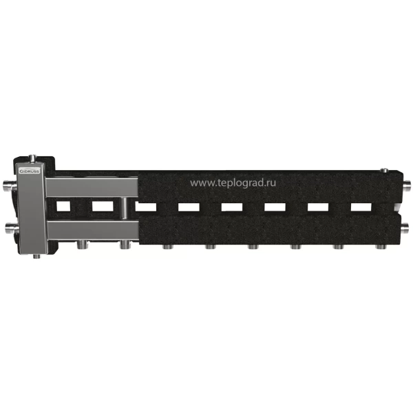 Балансировочный коллектор Gidruss BMSS-60-5D.EPP (до 60 кВт, вх. G 1, 4+1 контура G 1, кронштейны, термоизоляция, нерж. сталь)