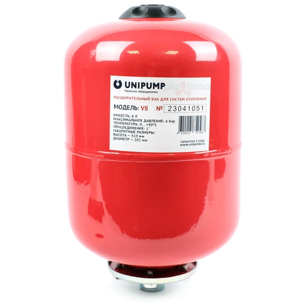 Расширительный бак Unipump 8 л для систем отопления