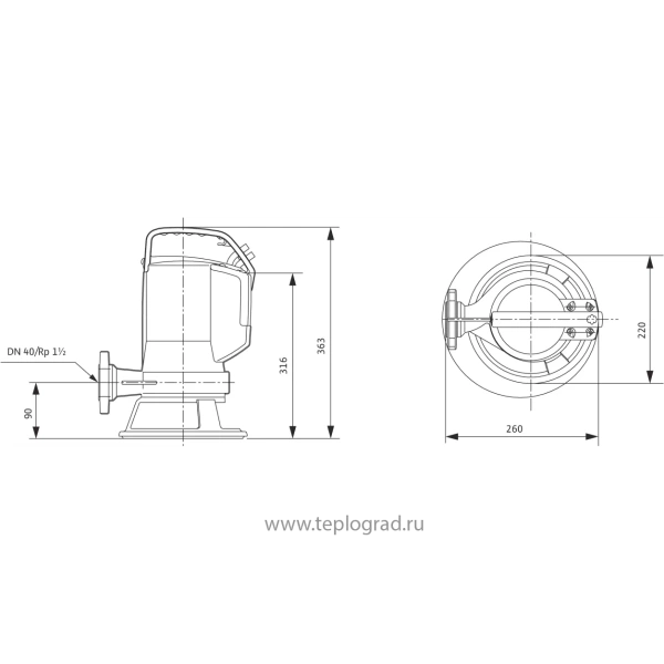 Дренажный насос Wilo Drain MTC 40 F 16.15/7 1x230В