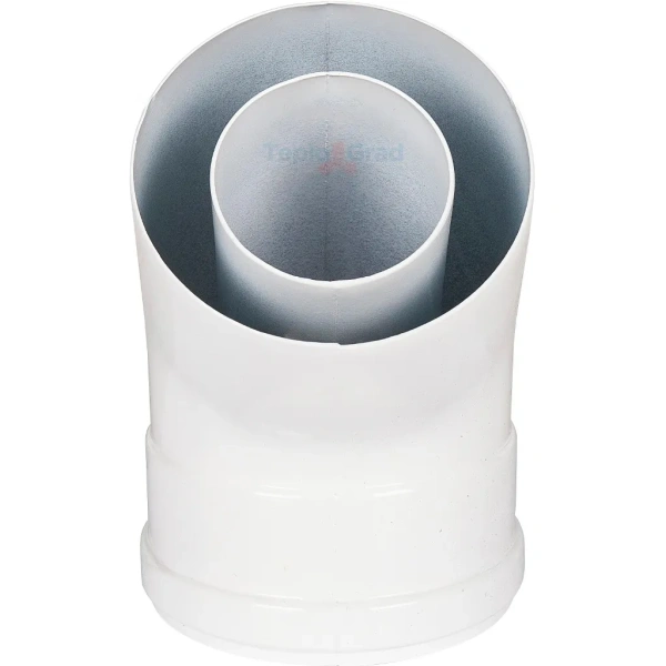 Отвод коаксиальный Rommer 60/100 45°