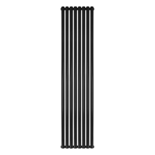 Стальной трубчатый радиатор Stout Tube Round R40 1-1750 8 секций, боковое подключение (черный)