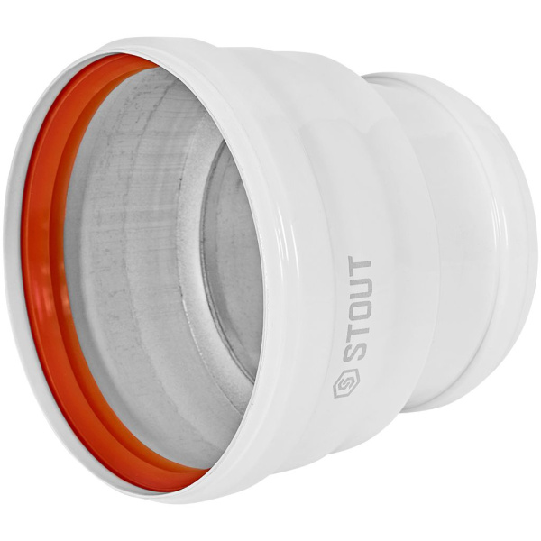 Адаптер соединительный Stout переход с Dn 100 (м) на Dn 125 (м)