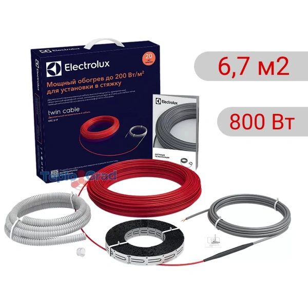 Комплект теплого пола (кабель) Electrolux Twin Cable (ETC) 2-17-800