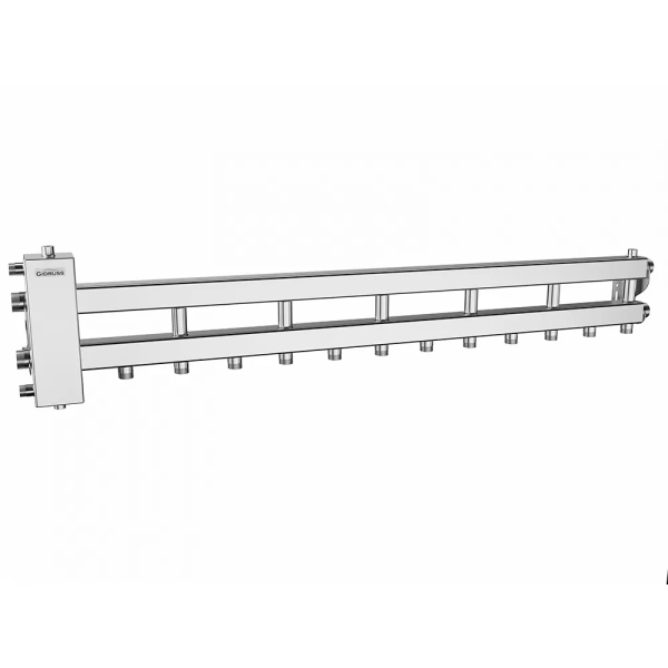 Балансировочный коллектор Gidruss BMSS-100-7D (до 100 кВт, подкл. котла G 1 1/4, 6+1 контура, нерж. сталь)
