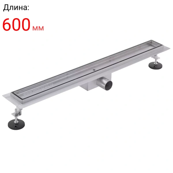 Душевой лоток TIM с решеткой под кладку плитки (сухой + гидрозатвор) (70*600мм)