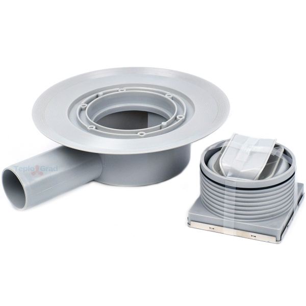 Трап для душа Zeissler 100x100 под плитку, горизонтальный (сухой и гидрозатвор)