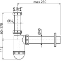 Сифон для раковины AlcaPlast A43 c накидной гайкой 1 1/4
