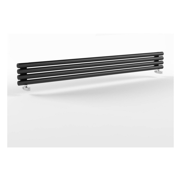 Стальной трубчатый радиатор Stout Warmmet Power 76H длина 750 мм 4 секции, нижнее левое подключение (черный)
