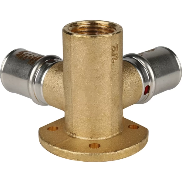 Пресс тройник с настенным креплением Stout 1/2 x 20 ВР