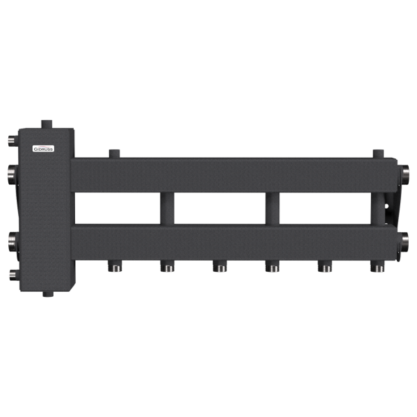 Балансировочный коллектор Gidruss BM-150-4D (до 150 кВт, подкл. котла G 1 1/2, 3 контура G 1)