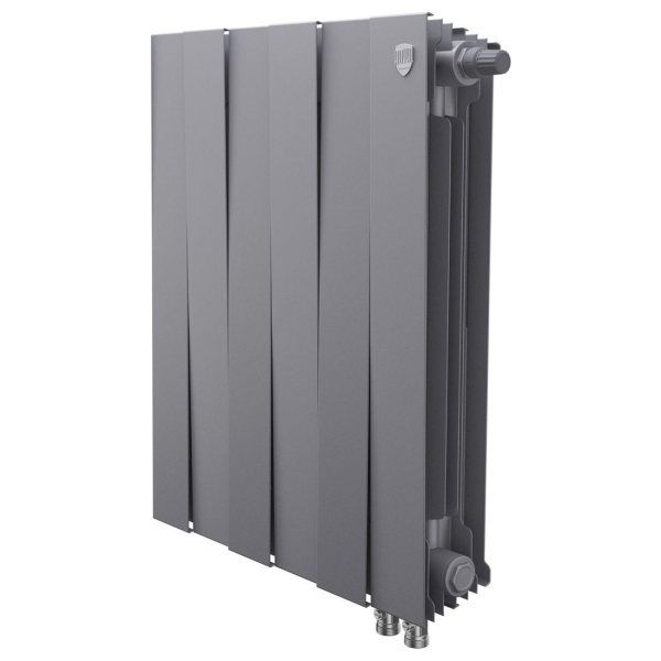 Биметаллический радиатор Royal Thermo PianoForte 500 Silver Satin VR80 6 секций с нижним подключением