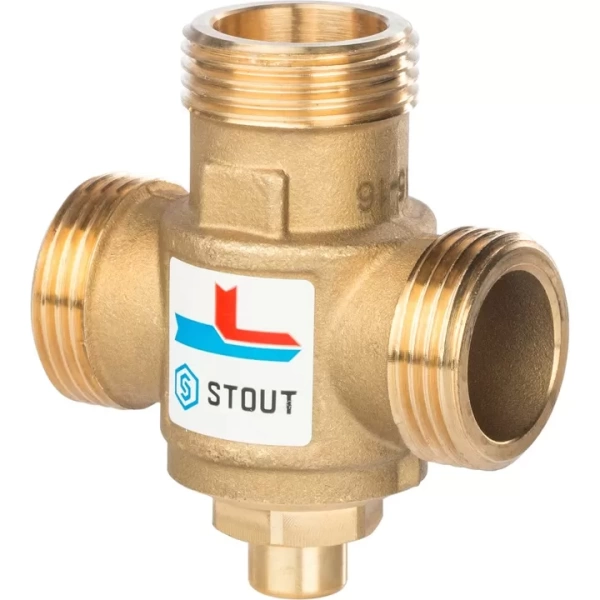 Термостатический смесительный клапан Stout G 1 1/2M-G 1 1/2F-G 1M 60°С