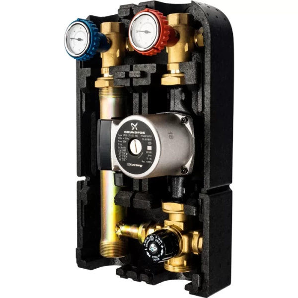 Насосная группа Stout с термостатическим смесительным клапаном 1 и насосом Grundfos UPSO 25-65