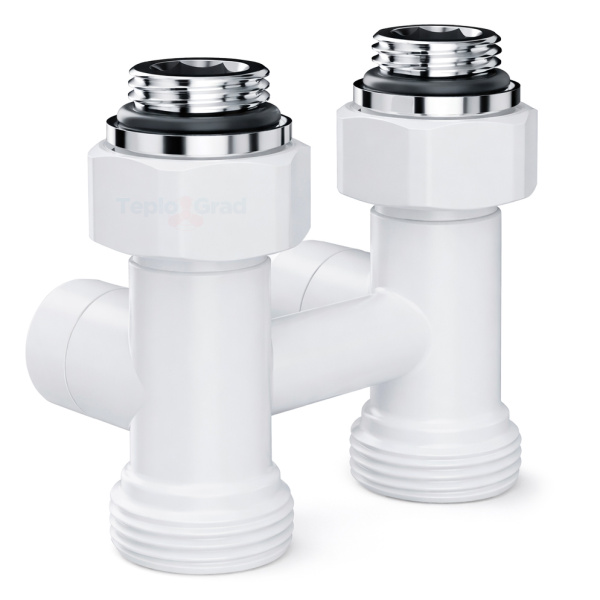 Узел нижнего подключения Royal Thermo Design прямой 1/2x3/4, белый