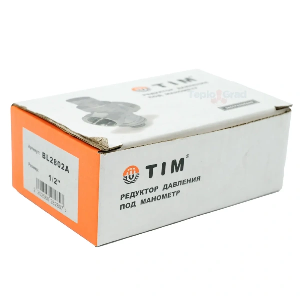 Редуктор давления TIM 1/2 с выходом под манометр, никелированный